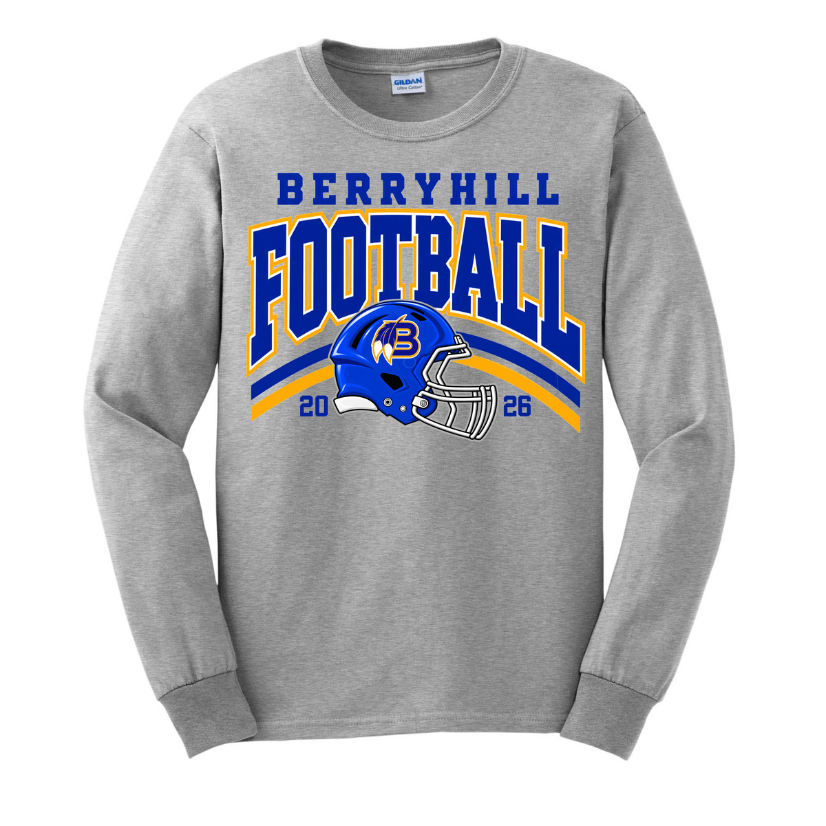 Berryhill Football Grey Long Sleeve