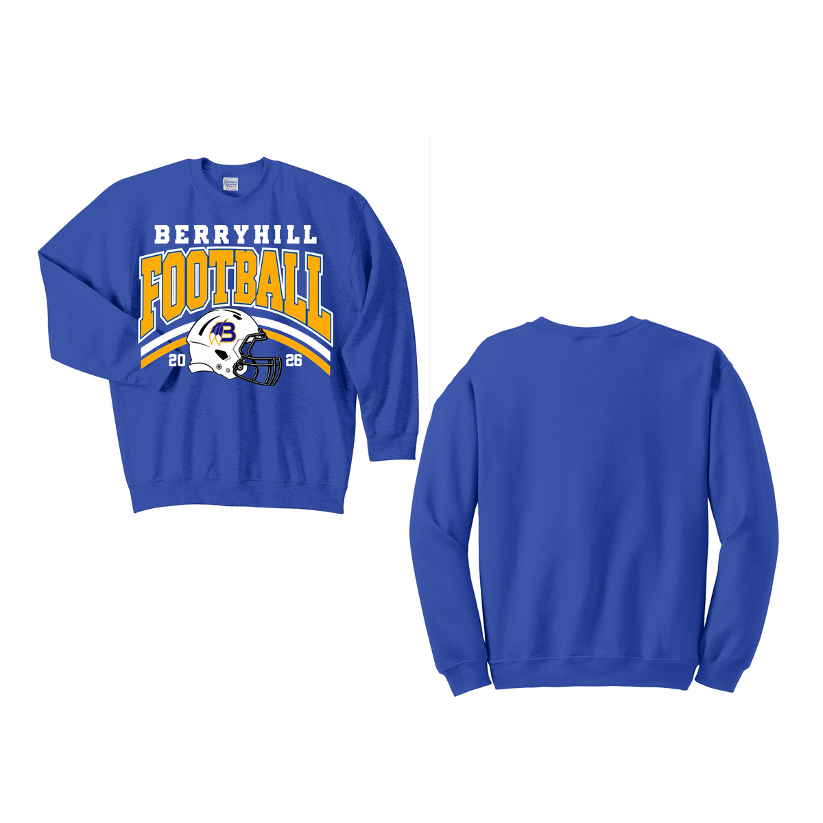Berryhill Football Blue Crewneck