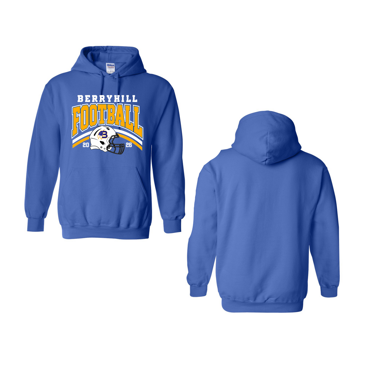 Berryhill Football Blue Hoodie