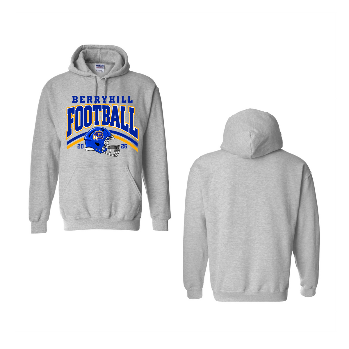 Berryhill Football Grey Hoodie