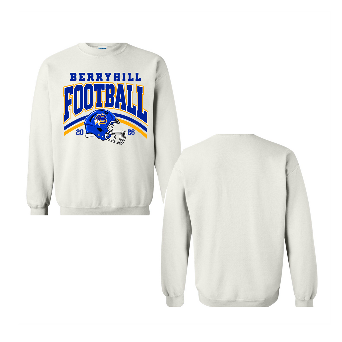Berryhill Football White Crewneck