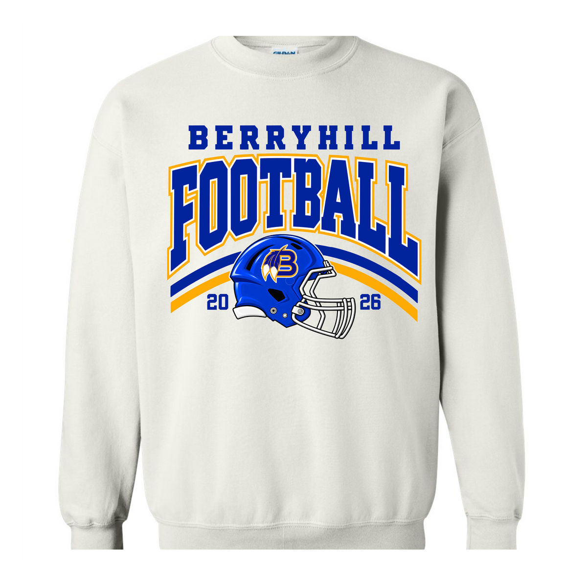 Berryhill Football White Crewneck